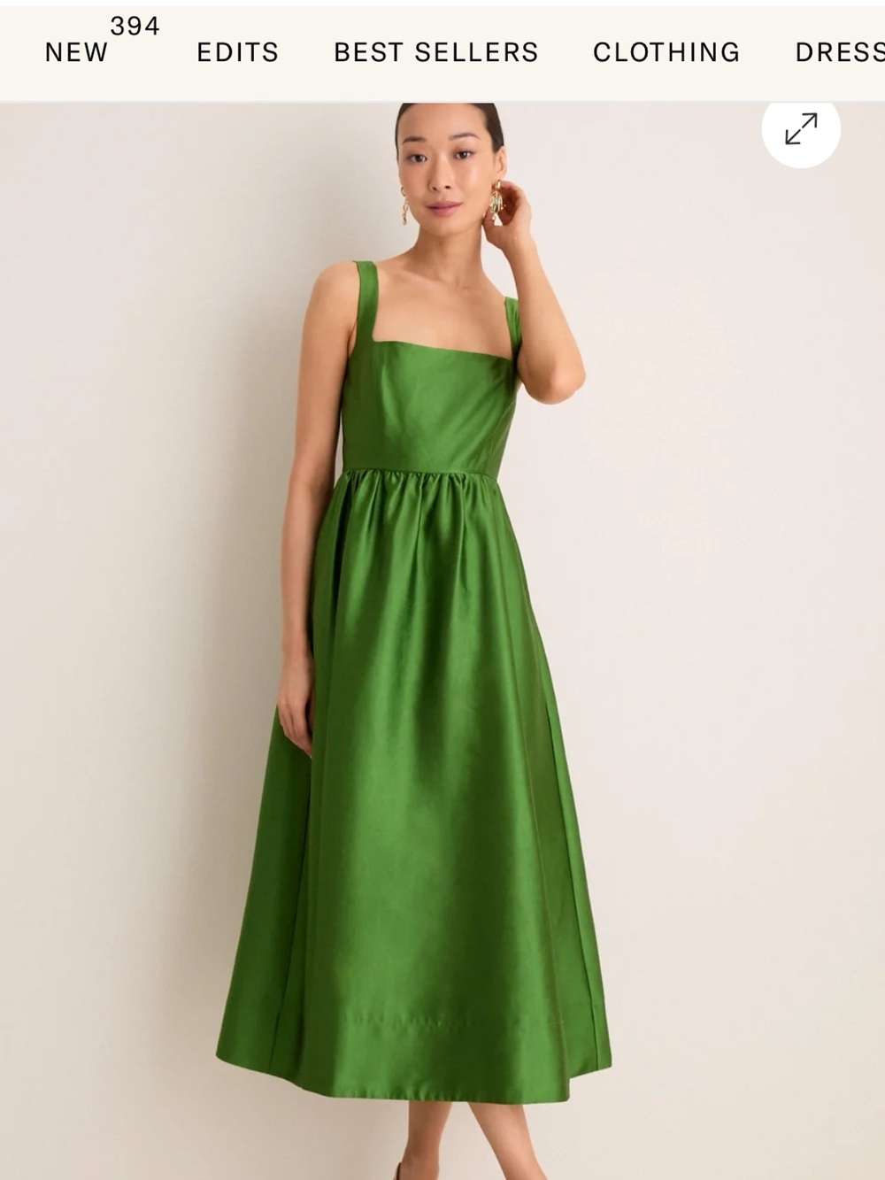 Tuckernuck Vibrant Green Square-Neck Midi Dress